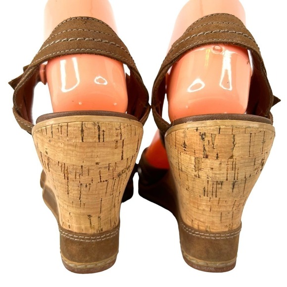 TIMBERLAND Maeslin Buckle Leather Cork Heel Wedge Sandal Womens Size 9 - Picture 9 of 16